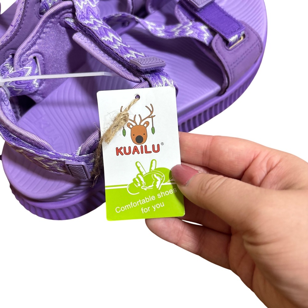 Kuailu Purple Athletic Strappy Sandals Women Size 9.5 Walking Hiking Comfort New - Picture 7 of 10